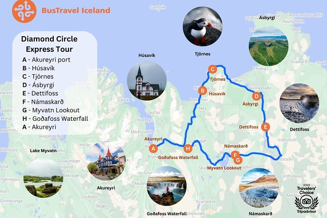 Diamond Circle Myvatn Waterfalls, and Husavik from Akureyri Tour - Lake Mývatn: craters and a photo stop that may be brief
