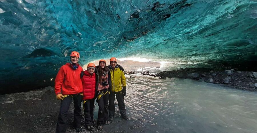 From Jökulsárlón: Crystal Blue Ice Cave Super Jeep Tour - Gear up for Breiðamerkurjökull: crampons, helmet, and what you still need to bring