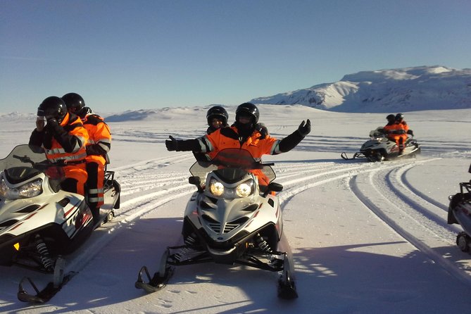 Golden Circle Super Jeep Adventure with Snowmobiling on Glacier - Langjökull Glacier Base Camp: gear up for the cold
