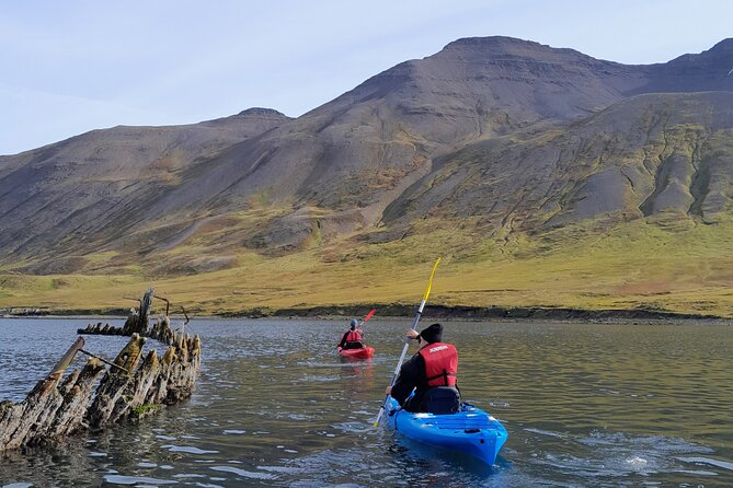 Guided kayak tour in Siglufjörður / Siglufjordur. - Learning the kayak before you hit the route