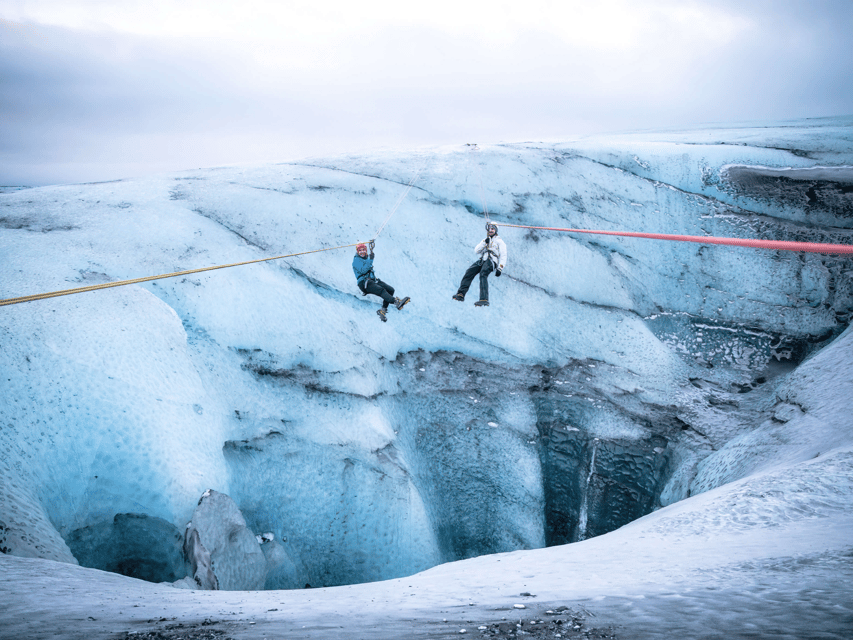 Iceland: Glacier Zip Line Tour with Hike or Ice Cave Visit - Included Safety and the Two Jumps: Where the Tour Gets Serious