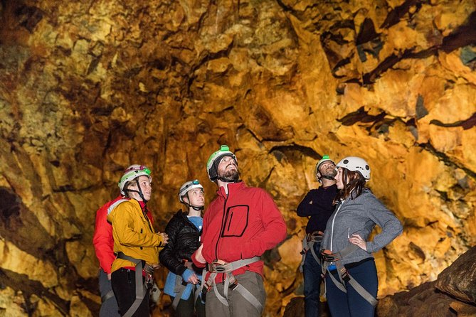 Inside the Volcano: Small-Group Tour and Lava Field Hike - Safety gear and the 400-foot descent in an open cable elevator