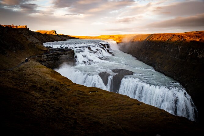 Private Full-Day Golden Circle Tour from Reykjavik - Gullfoss Falls: massive water flow, and a glacier view when conditions cooperate