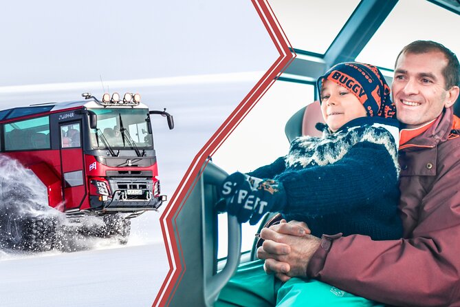 Red Glacier Monster Truck on Langjokull Glacier from Gulfoss - Glacier Café break: staying warm with glacier water and Jökla