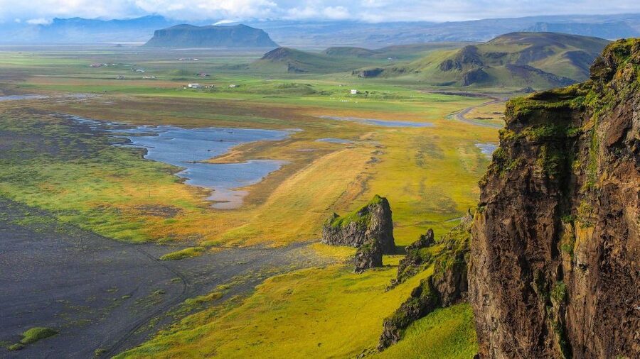 South Coast of Iceland. Black beach, glaсier, waterfalls... - Reynisfjara Black Sand Beach: Sea Stacks, Basalt Cliffs, and Big Energy