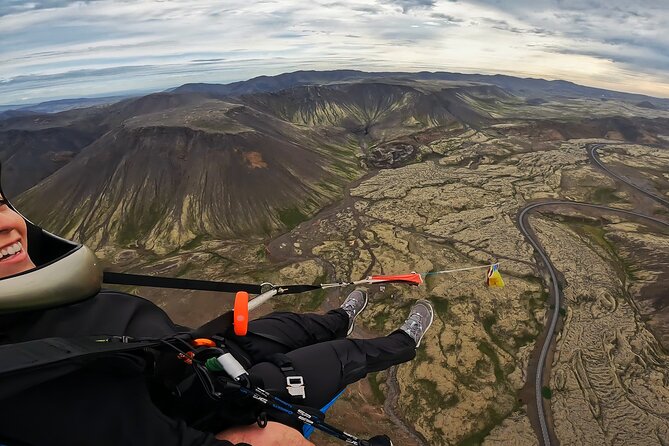 Tandem Paragliding over the Rugged Lava Fields at Blue Mountains - The Flight Itself: Running Start, Big Views, and Optional Control