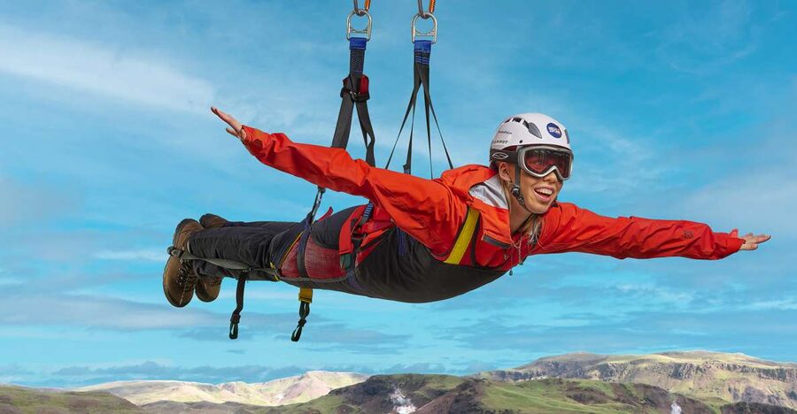 The Falcon : Superman ride with Mega Zipline Iceland - The Superman Ride itself: speed, position, and what “motor-free” really means
